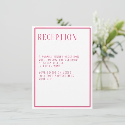 Empfang Simple Modern Bold Hexagon Geometric Einladung (Stehend Vorderseite)