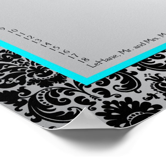 Empfang-Sitzdiagramm Poster (Ecke)