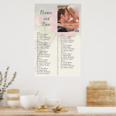 Empfang-Sitzkarte für Vintage Rose Poster (Küche)