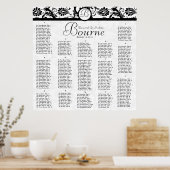 Empfang-Sitzplan für Schwarz und Weiß Poster (Küche)