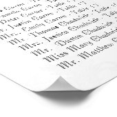 Empfang-Sitzplan für Schwarz und Weiß Poster (Ecke)