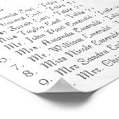 Empfang-Sitzplan für Schwarz und Weiß Poster (Ecke)