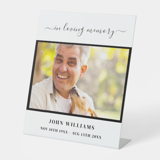 Empfang-Skript für die Beerdigung benutzerdefinier Sockelschild (Vorderseite)