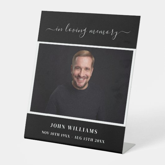 Empfang-Skript für die Beerdigung des Schwarzen Fo Sockelschild (Vorderseite)