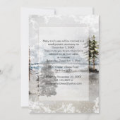 Empfang Snow Lake Fir Pine Trees Nur Hochzeit Einladung (Vorderseite)