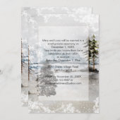 Empfang Snow Lake Fir Pine Trees Nur Hochzeit Einladung (Vorne/Hinten)