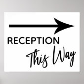 Empfang So einfach Schwarz-Weiß-Pfeil-Zeichen Poster (Vorne)