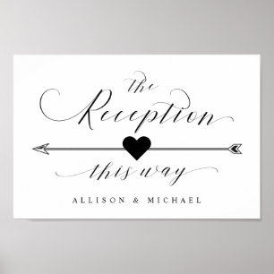 Empfang So kann ein elegantes Script-Richtungszeic Poster