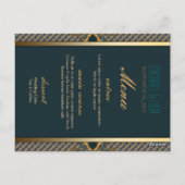 Empfang-Tischnummer mit aquamarin+Gold-Spitzentech Postkarte (Rückseite)