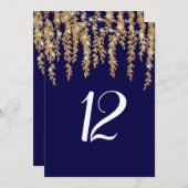 Empfang Tischnummer Modern Willow Leaf Twinkle (Vorne/Hinten)