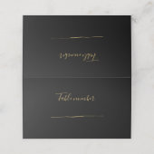 Empfang-Tischnummer-Platzkarte im Goldfarbenstil Platzkarte (Außenseite Aufgefaltet)