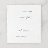 Empfang Tischnummer Platzkarte im Schwarzweißstil (Außenseite Aufgefaltet)