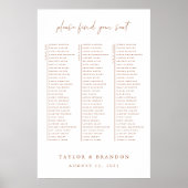 Empfang-Tischplatte Minimale Hochzeitskennzahl Poster (Vorne)