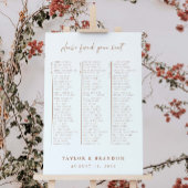 Empfang-Tischplatte Minimale Hochzeitskennzahl Poster