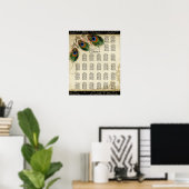 Empfang Tischübersicht, Pfau & Federn Poster (Heimbüro)
