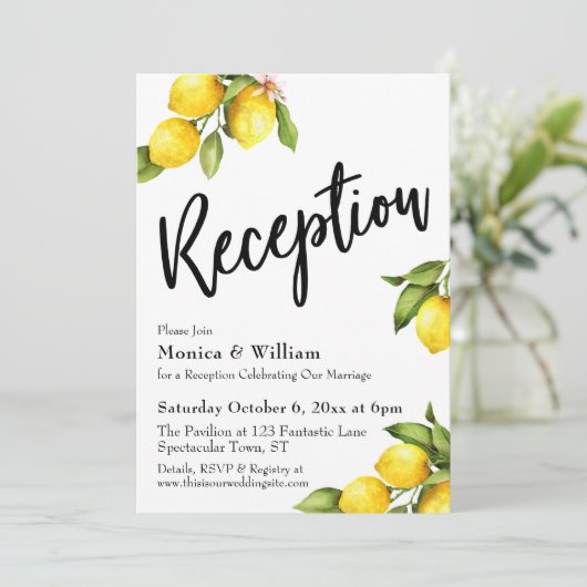 Empfang Typografie von Aquarellon Einladung (Stehend Vorderseite)