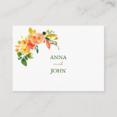 Empfang-Umschließungskarte mit blororangefarbenem  Begleitkarte (Rückseite)