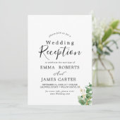 Empfang von Airy Greenery & Gold Leaf Einladung (Stehend Vorderseite)