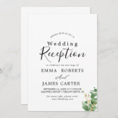 Empfang von Airy Greenery & Gold Leaf Einladung (Vorne/Hinten)