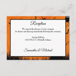 Empfang von beängstigenden Halloween-Bäumen Begleitkarte