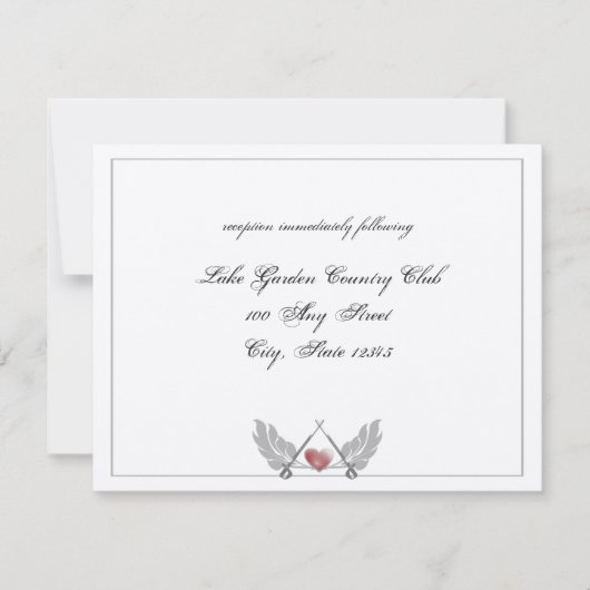 Empfang von bewachtem Herzen Einladung (Vorderseite)