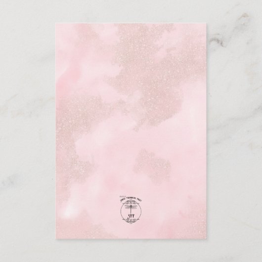 Empfang von Boho Pampas & Pink Roses Begleitkarte (Rückseite)