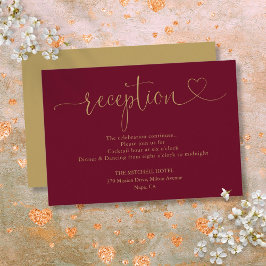 Empfang von Burgunder und Goldenen Herzinfarkt Begleitkarte