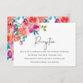 Empfang von Coral und Fandango Floral Begleitkarte (Vorne/Hinten)