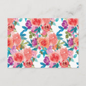 Empfang von Coral und Fandango Floral Begleitkarte (Rückseite)