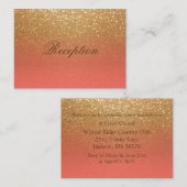 Empfang von Coral und Gold Glitzer Begleitkarte (Vorne/Hinten)