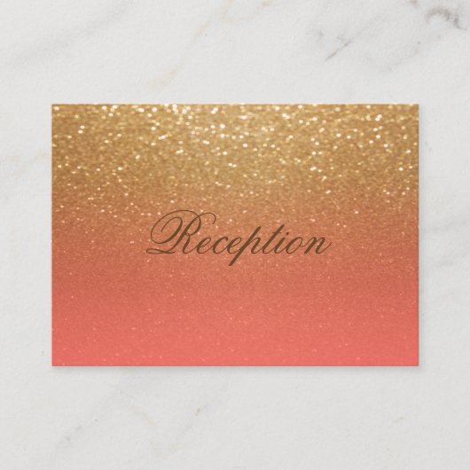 Empfang von Coral und Gold Glitzer Begleitkarte (Vorderseite)