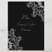 Empfang von Gold und Black Wedding Menükarte (Vorderseite)