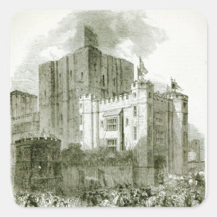 Empfang von Königin Elizabeth in Kenilworth Quadratischer Aufkleber