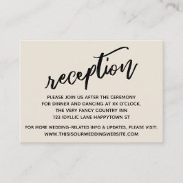 Empfang von lässigen Handschriften Begleitkarte