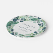 Empfang von Lush Greenery Wreath Pappteller (Schrägansicht)