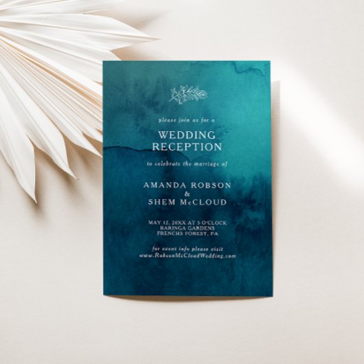 Empfang von Moody Ocean Watercolor Einladung