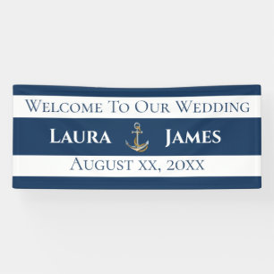 Empfang von Nautical Anchor-Hochzeiten Banner