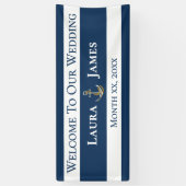 Empfang von Nautical Anchor-Hochzeiten Banner (Vertikal)