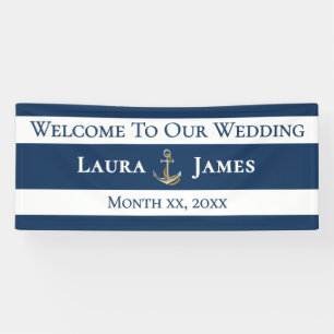 Empfang von Nautical Anchor-Hochzeiten Banner