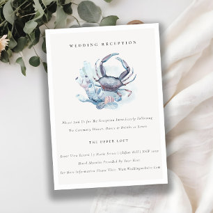 Empfang von Nautical Wedding Coral Begleitkarte