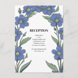 Empfang von Periwinkle Blue Floral Begleitkarte