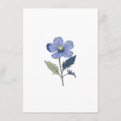 Empfang von Periwinkle Blue Floral Begleitkarte (Rückseite)