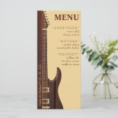 Empfang von Red Wood & Tan Brown Gitarre Menükarte (Stehend Vorderseite)