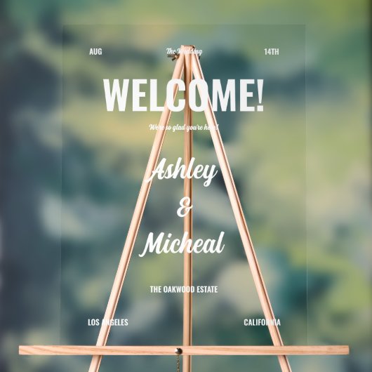 Empfang von Retro-Minimal-Skriptbriefen Acrylschild (Neutral)