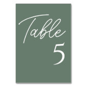 Empfang von Sage Green Wedding Tischnummer (Rückseite)