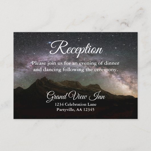 Empfang von Starry Mountain Sky Begleitkarte (Vorderseite)