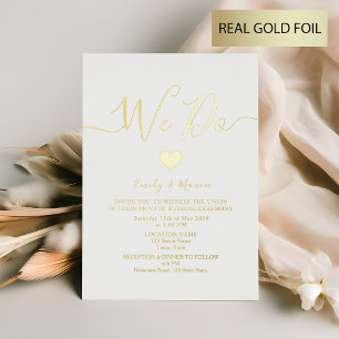 Empfang von White and Gold Hochzeiten Folieneinladung