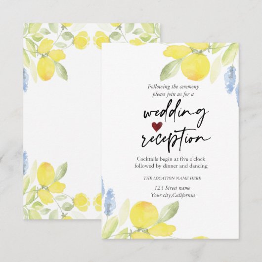 Empfang Wasserfarben Einladung (Vorne/Hinten)