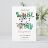 Empfang Wasserfarbenkaktus Einladung (Stehend Vorderseite)