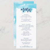 EMPFANG WEDDING MENU stilvolle Aqua Aqua Aqua Menükarte (Vorne/Hinten)